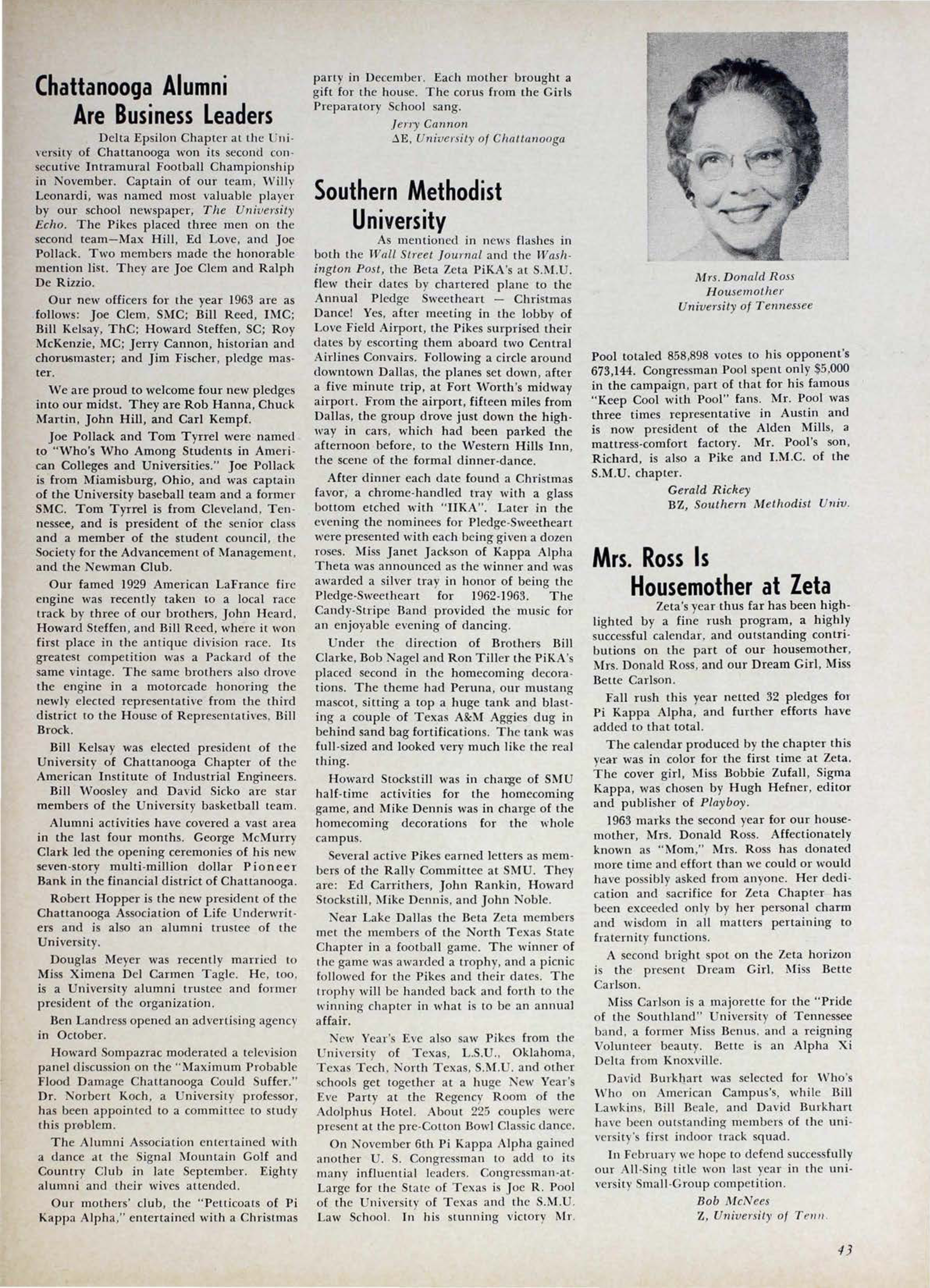 Mrs. Ross Is Housemother At Zeta